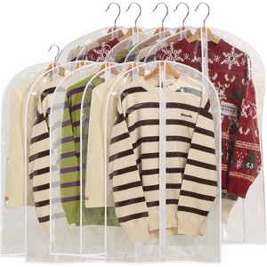 All Clear Garment Bags, Waterproof Zippered Covers for Coats, Jackets & Shirts - 1 of 4