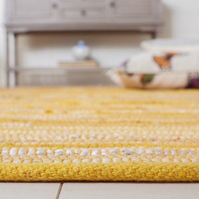 Handmade Yellow and Multicolor Wool Runner Rug, 2'3" x 7'