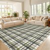Green-2*6 feet  Modern Plaid Machine Washable Area Rug Non Slip Non Shedding Throw Rugs Stain Resistant Pet Friendly For Bedroom Living Room Low Pile - 2 of 4