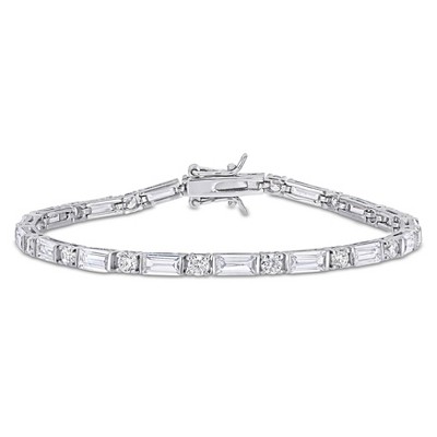 EVERLY JEWELRY | Sterling Silver 20 CT TGW Cubic Zirconia Tennis Bracelet, 7 inch