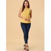 Allegra K Women's Sleeveless Frill Mock Neck Ruffle Chambray Blouse - 2 of 4