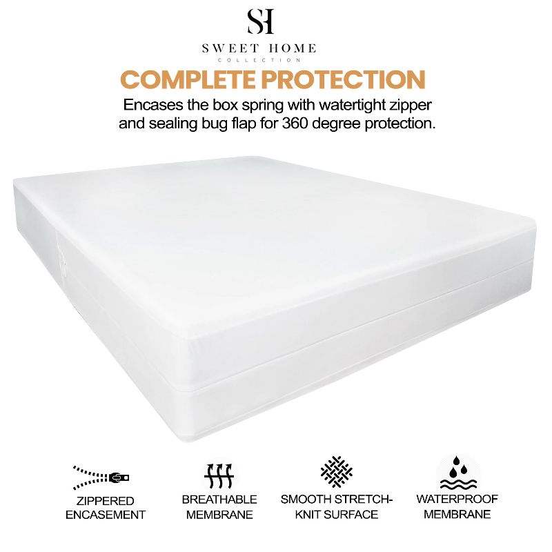 Box Spring Encasement Waterproof Zippered Bed Bug Protector by Sweet Home Collection™, 5 of 6