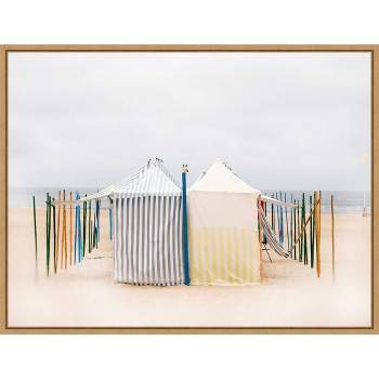 24" x 18" Seaside 5 by Carina Okula Framed Canvas Wall Art - Amanti Art