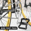 Unique Bargains Aluminum Alloy Rear Foot Peg Flat Pedal Footrests Fit 9/16 Inch Axles MTB Bike Black 1 Pair - 3 of 4