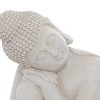 20" x 13" Magnesium Oxide Traditional Buddha Garden Sculpture Gray - Olivia & May: Indoor Resting Figure - 3 of 4