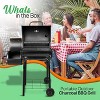 NutriChef Portable Outdoor Charcoal BBQ Grill - Stainless Steel Charcoal Grill Offset Smoker with Cover - SLCSG20, Black - 2 of 4