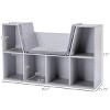 INFURNIC Decorative Bookshelf 6 Cubby Kids Bookcase with Reading Nook and Cushioned Seat, Gray, 40.5"*11.75"*23.5" - 4 of 4
