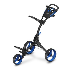 SereneLife Golf Cart: Foldable 3-Wheel Deluxe, Scorecard Holder, Cup Holder, TPE Handle Grip, Black, SLG3W, 1 Count - 1 of 4