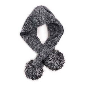 MUK LUKS Women's Eyelash Yarn Cross Over Neck Scarf w/ Pom - 1 of 2