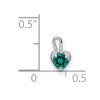 Black Bow Jewelry May Synthetic Emerald 14k White Gold Heart Pendant Enhancer, 5mm - 4 of 4
