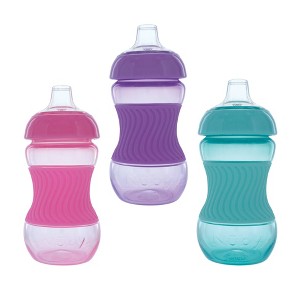 Nuby 6oz Mini Gripper Cup with Sleeve - Girl - 3pk - 1 of 4