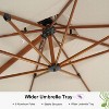 PURPLE LEAF Double Top Rectangle Patio Umbrella with Base Deluxe Wood Pattern Offset Hanging Umbrella for Pool Garden - 3 of 4