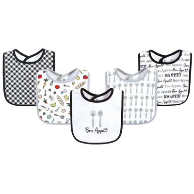Hudson Baby Unisex Baby Cotton Bibs, Bon Appetit, One Size
