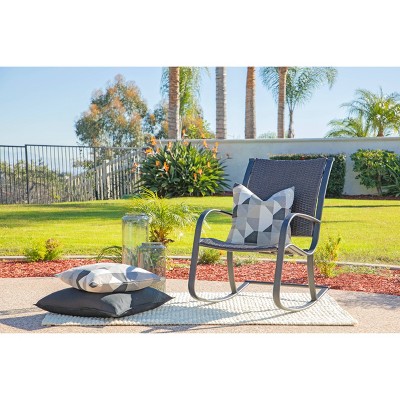 Vera Wicker Outdoor Rocking Chair - Brown/Black - Coaster