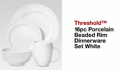 16pc Porcelain Coupe Dinnerware Set White - Threshold™