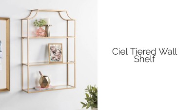 Silver Scalloped 4-Tier Glass Wall Shelf
