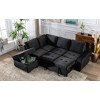 L-Shape Sleeper Sectional Sofa, Sofa Bed with Storage Ottoman & USB Charge-ModernLuxe - 2 of 4