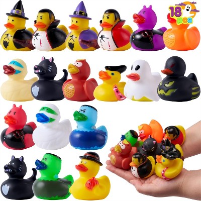 Joyfy 18 PCS Halloween Rubber Ducks Toys for Halloween Goodie Bag Fillers, Trick or Treating Bathtub Duck Toys Party Favors Supplies Game Prizes