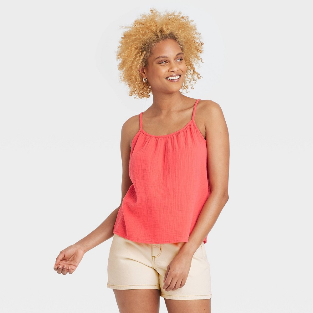 Universal ThreadWomen's Gauze Tank Top Universal Thread Coral L