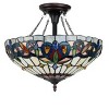 Chloe Lighting Serenity Tiffany-Style Dark Bronze 2 Light Semi-Flush Ceiling Fixture 16" Wide - 2 of 4