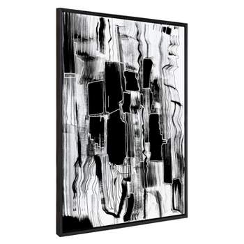 Kate & Laurel All Things Decor 31.5"x41.5" Sylvie Be Bold Framed Canvas Wall Art by Leah Nadeau Black and White Abstract Wall Ar