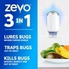 Zevo Flying Insect Indoor Light Fly Trap Starter Kit, Catches House Flies, Fruit Flies, Gnats and More - 1 Trap + 3 Refills - 2 of 4