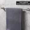 WOWOW 24 in. Towel Bar Bathroom Wall Mounted Stainless Steel Bathroom Towel Rack and Towel Holder in Brushed Nickel - 2 of 4