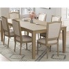 7 PCS Farmhouse Extendable Dining Set, Table with 2 Storage Drawers, 6 Upholstered Rubber Wood Frame Chairs with Polyester Cushion-Baofuwish - 3 of 4