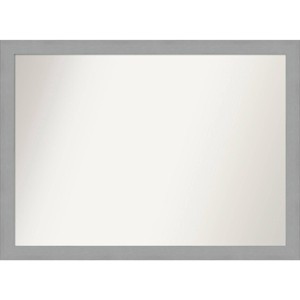 42" x 31" Non-Beveled Bathroom Wall Mirror Brushed Nickel - Amanti Art: Modern Rectangle, Polystyrene Frame, Wall Mounted - 1 of 4