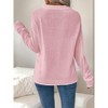 Coolmee Women Bow Knit Sweater Crew Neck Long Sleeve Knitted Pullover Contrast Trim Knitwear - 3 of 4