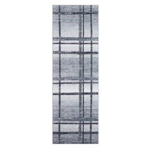 2x6FT Washable Rug, Modern Non-Slip Geometric for Hallway, Kitchen, Low Pile Non-Shed Floor Carpet for Laundry & Bathroom, Foldable  Mat Light-Gray - 1 of 4