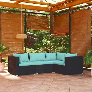 Garden Lounge Set Black  vidaXL - 1 of 4