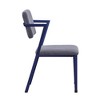 Acme Furniture Cargo 24" Counter Height Barstool Gray Fabric and Blue: Upholstered Rectangle Stool, Metal Frame, Adjustable Height - 2 of 4