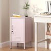 Single Door Lockable Metal End Table,Modern Minimalist Room Side Table with 2 Adjustable Shelf ,Multi Cabinet ,27.55”H x 13.78”W x 14.96”D Pink - 4 of 4