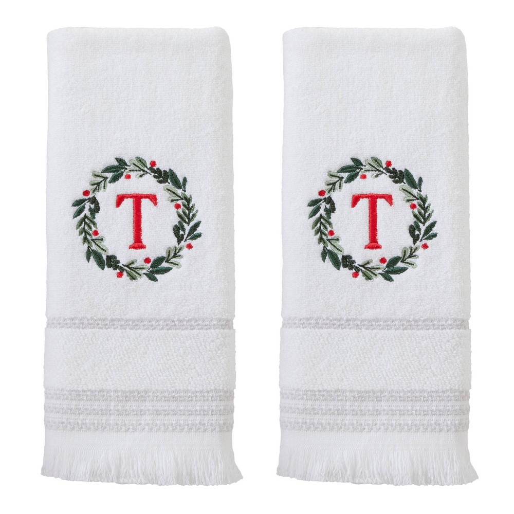 Photos - Towel SKL Home 2pk Wreath Monogram Hand  "T"