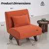 GlasFlength Accent Chairs Leisure and Reading Lounge Armless chair, Suitable for Living Room, Bedroom, Office, Orange, 28.7"*34.3"*31.9" - 3 of 4