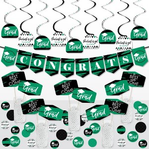 Big Dot of Happiness Green Grad - Best is Yet to Come - Green Graduation Party Supplies Decoration Kit - Decor Galore Party Pack - 51 Pieces - 1 of 4