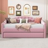 Twin Size Tufted Upholstered Daybed with Trundle, Velvet Frame, USB and Type-C Charging Ports, No Box Spring Needed-Maison Boucle - 2 of 4