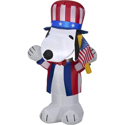 Peanuts Airblown Inflatable Patriotic Snoopy, 3.5 ft Tall, White