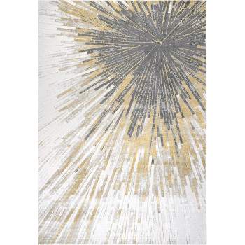 Amaya Abstract Area Rug Gold/Ivory/Gray - nuLOOM