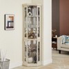 Lighted Corner Curio Display Cabinet with Glass Doors, Adjustable Shelves, Included Light Bulbs and Mirrored Back Panel - 4 of 4