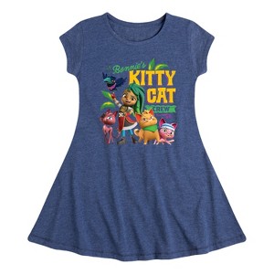 Girls' - Santiago of The Sea - Kitty Cat Crew Fit & Flair Cap Sleeve Dress - 1 of 3