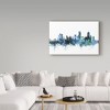 Trademark Fine Art-Michael Tompsett 'Boston Massachusetts Blue Teal Skyline' Canvas Art - 3 of 3