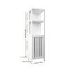 Syemin Decorative Storage Cabinets Bamboo Storage Cabinet Furniture, Accent Cabinet With Shelves, Collectibles Display Case, White, 14.09"*12.99"*52" - 3 of 4