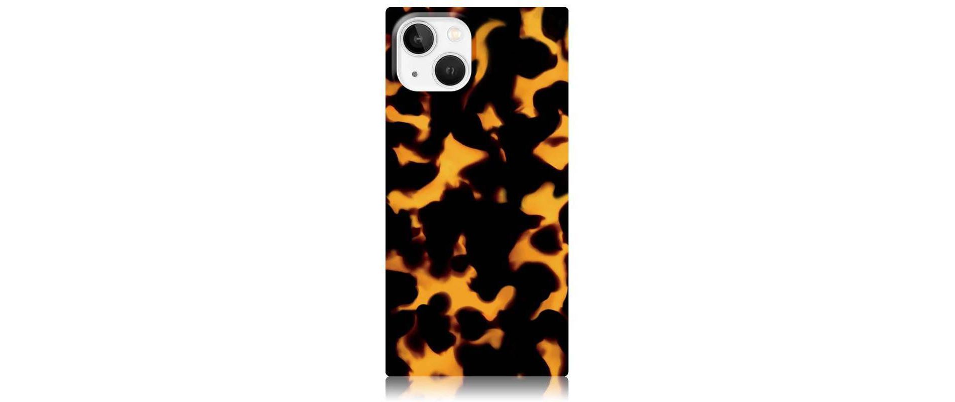 Flaunt Square iPhone Pop iPhone 16e/iPhone 15/iPhone 14/iPhone 13 Cell Phone Case with MagSafe - Tortoise Shell Black/Brown