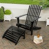 Saranac 2-Piece Traditional Rustic Acacia Wood Adirondack Chair with Detachable Ottoman- JONATHAN Y - 2 of 4
