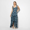 Women's Cascade Maxi High Low Dress - Wild Fable™ Navy Blue Floral - 2 of 3