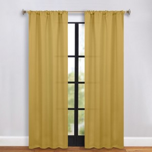 Classic Modern Solid Room Darkening Semi-Blackout Curtains, Rod Pocket, Set of 2 by Blue Nile Mills - 1 of 4