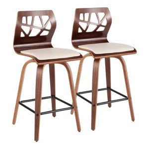 Set of 2 Folia Upholstered Counter Height Barstools - Lumisource - 1 of 4