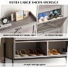 Shoe Organizer Cabinet with 2 Drawers - Freestanding Narrow Design for Entryway - Hidden Storage with Metal Legs - 3 of 4